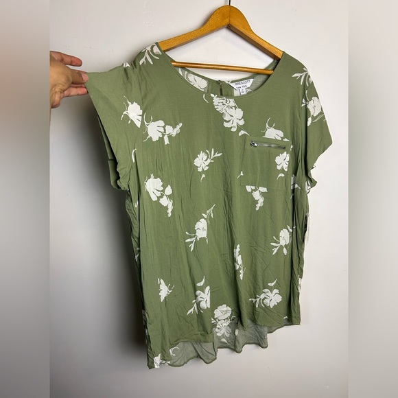 Prescott New York Top Blouse plus Size 2X green Floral Lightweight Comfortable - Picture 3 of 12